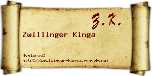 Zwillinger Kinga névjegykártya